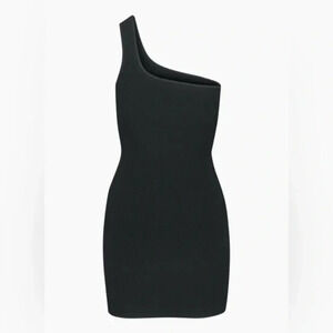 Aritzia Babaton Sculpt Knit One Shoulder Dress Black  Size Medium